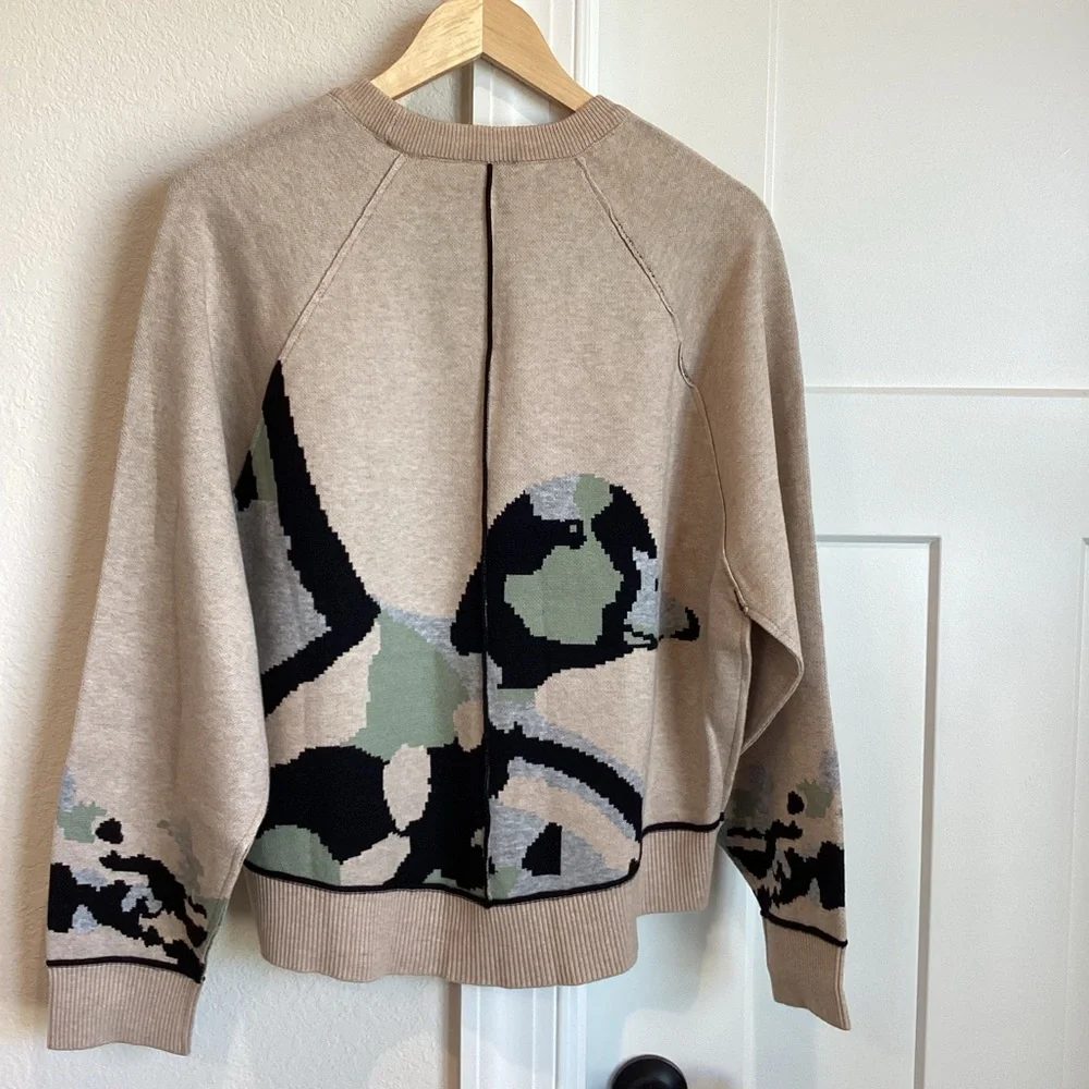 🦆Anthropologie Crewneck Sweater Pilcro Oaklyn Sweatshirt Duck NEW Small - Picture 11 of 14